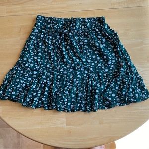 Princess Polly Size 10 Dark Green Floral Skirt